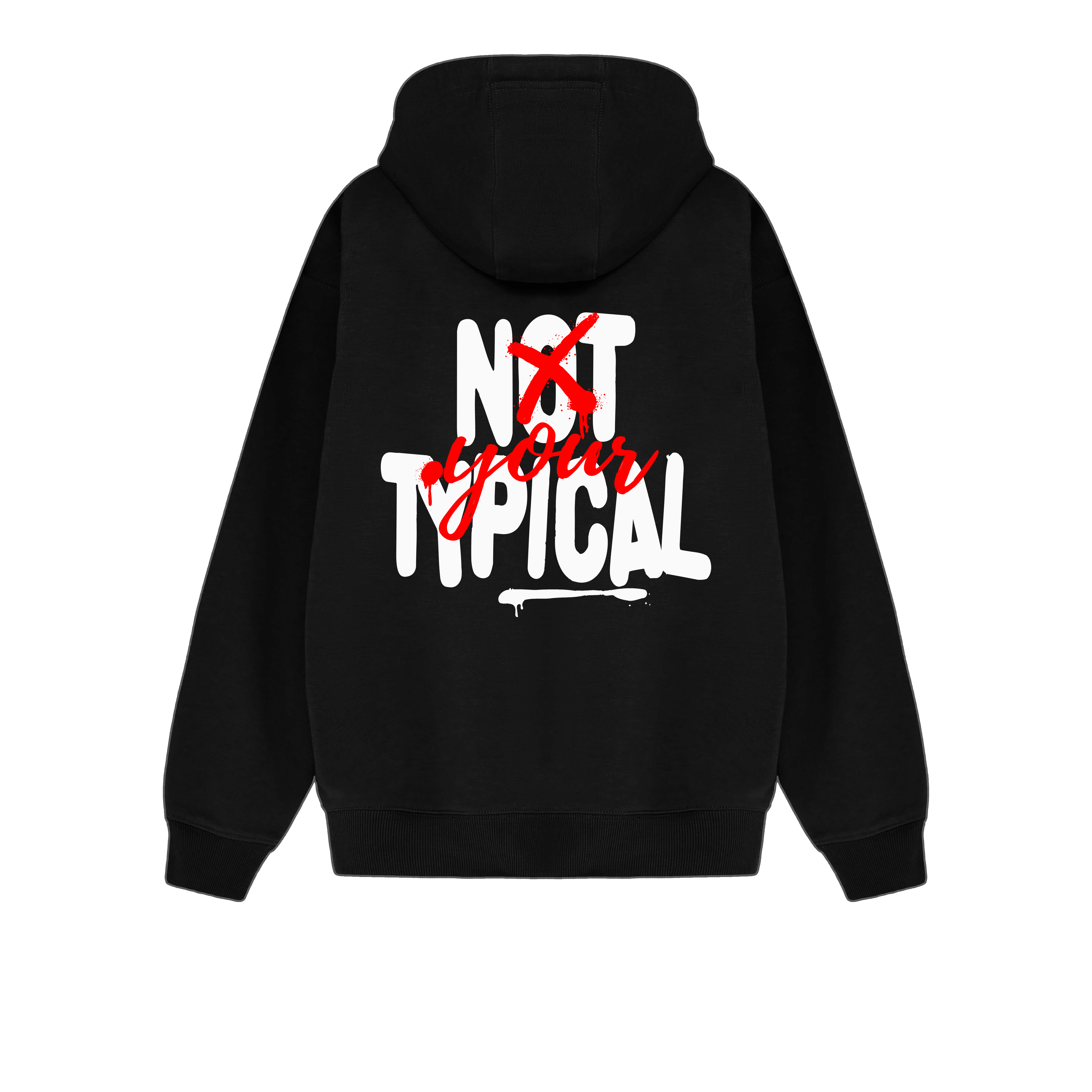 Not Your Typical Hoodie - Black/White/Red - Image 2